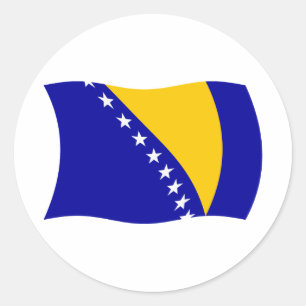 Redonda Pegatina de la bandera de Bosnia y Herzegovina