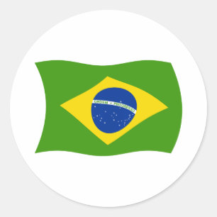 Redonda Pegatina de la bandera de Brasil