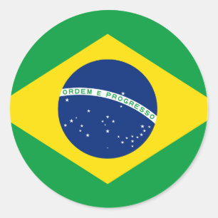 Redonda Pegatina de la bandera de Brasil – Orgullo brasile