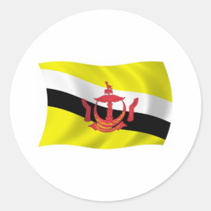 Redonda Pegatina de la bandera de Brunéi