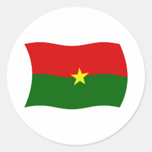 Redonda Pegatina de la bandera de Burkina Faso