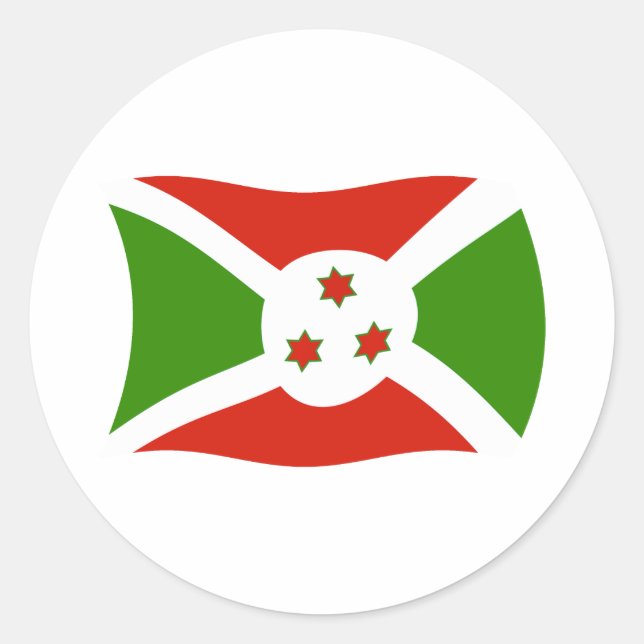 Redonda Pegatina de la bandera de Burundi (Anverso)