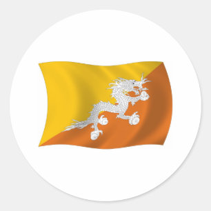 Redonda Pegatina de la bandera de Bután