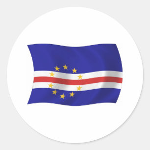 Redonda Pegatina de la bandera de Cabo Verde