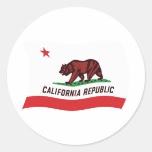 Redonda Pegatina de la bandera de California