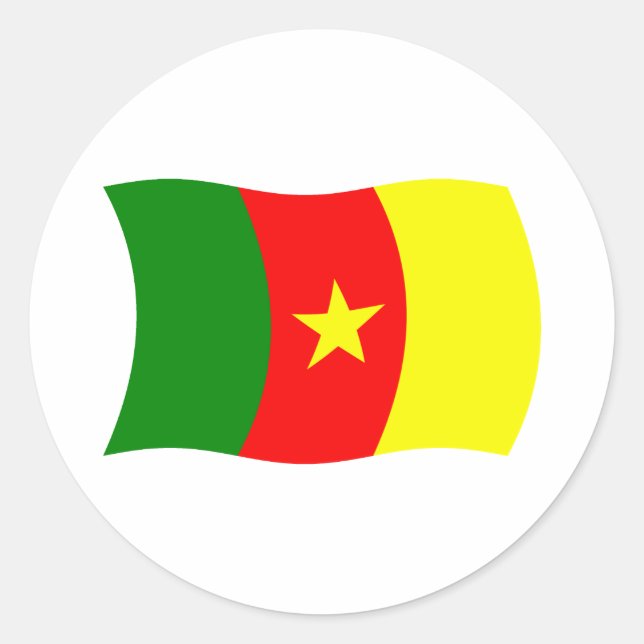 Redonda Pegatina de la bandera de Camerún (Anverso)