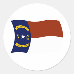 Redonda Pegatina de la bandera de Carolina del Norte