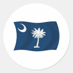 Redonda Pegatina de la bandera de Carolina del Sur