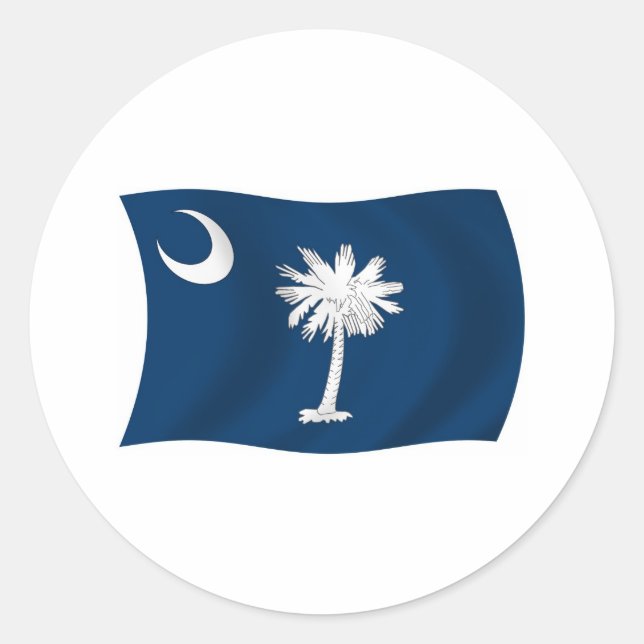 Redonda Pegatina de la bandera de Carolina del Sur (Anverso)