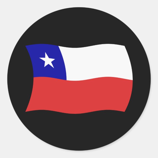 Redonda Pegatina de la bandera de Chile (Anverso)