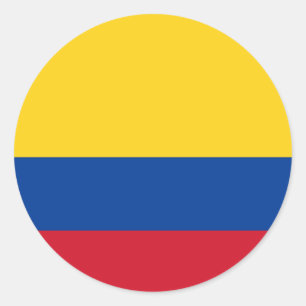 Redonda Pegatina de la bandera de Colombia