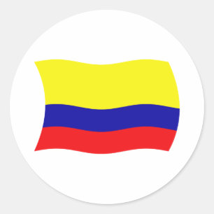 Redonda Pegatina de la bandera de Colombia