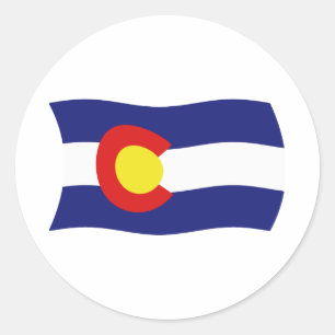 Redonda Pegatina de la bandera de Colorado