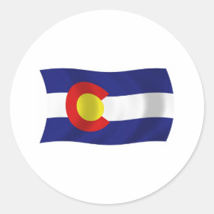 Redonda Pegatina de la bandera de Colorado