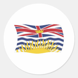 Redonda Pegatina de la bandera de Columbia Británica