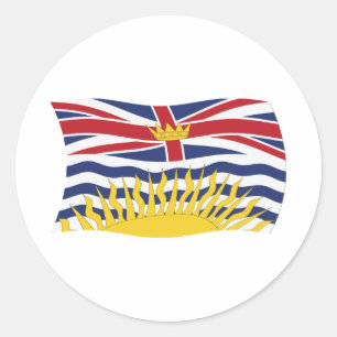 Redonda Pegatina de la bandera de Columbia Británica