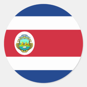 Redonda Pegatina de la bandera de Costa Rica