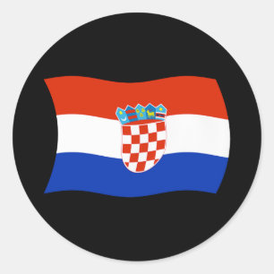 Redonda Pegatina de la bandera de Croacia