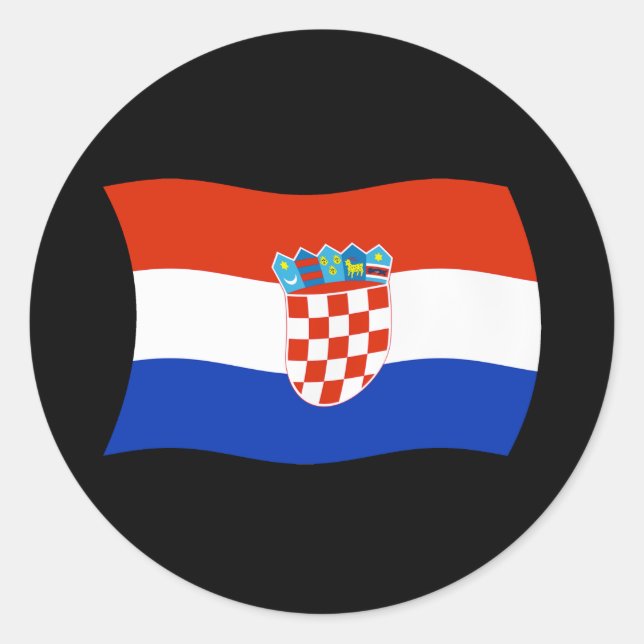 Redonda Pegatina de la bandera de Croacia (Anverso)
