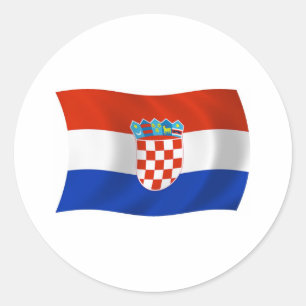 Redonda Pegatina de la bandera de Croacia