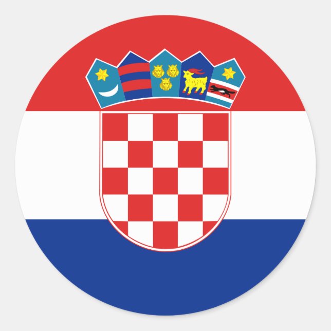 Redonda Pegatina de la bandera de Croacia (Círculo) (Anverso)