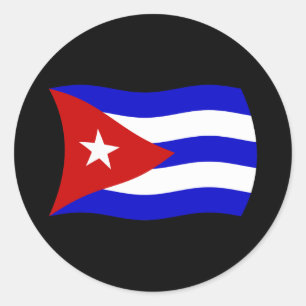 Redonda Pegatina de la bandera de Cuba