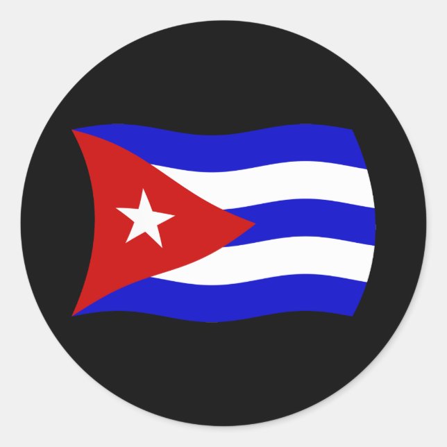 Redonda Pegatina de la bandera de Cuba (Anverso)