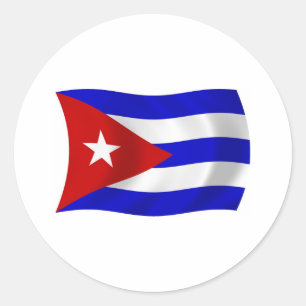 Redonda Pegatina de la bandera de Cuba
