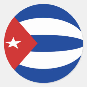 Redonda Pegatina de la bandera de Cuba Fisheye