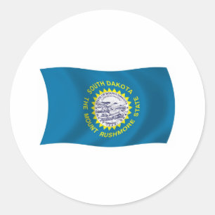 Redonda Pegatina de la bandera de Dakota del Sur