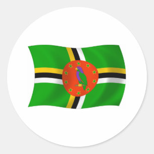 Redonda Pegatina de la bandera de Dominica