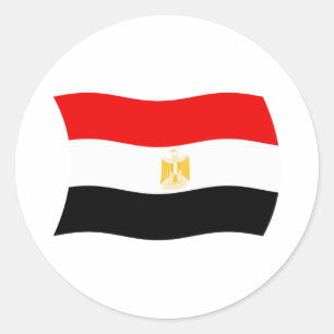 Redonda Pegatina de la bandera de Egipto