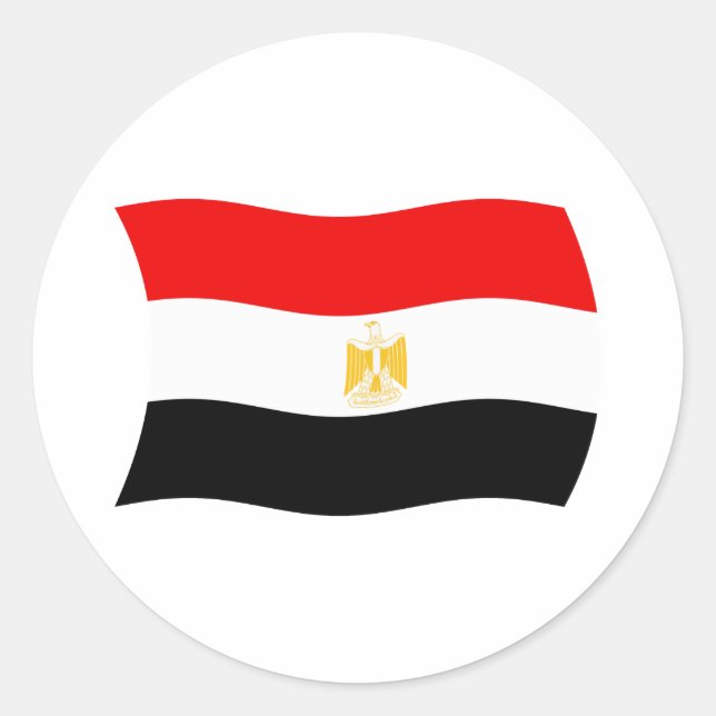 Redonda Pegatina de la bandera de Egipto (Anverso)