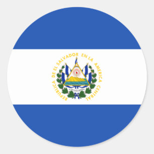 Redonda Pegatina de la bandera de El Salvador