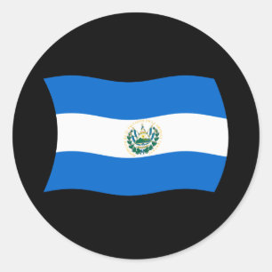 Redonda Pegatina de la bandera de El Salvador