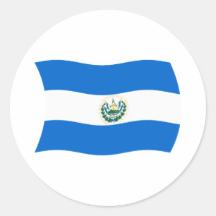 Redonda Pegatina de la bandera de El Salvador