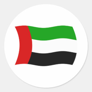 Redonda Pegatina de la bandera de Emiratos Árabes Unidos
