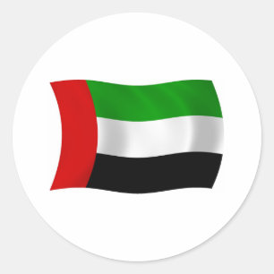 Redonda Pegatina de la bandera de Emiratos Árabes Unidos