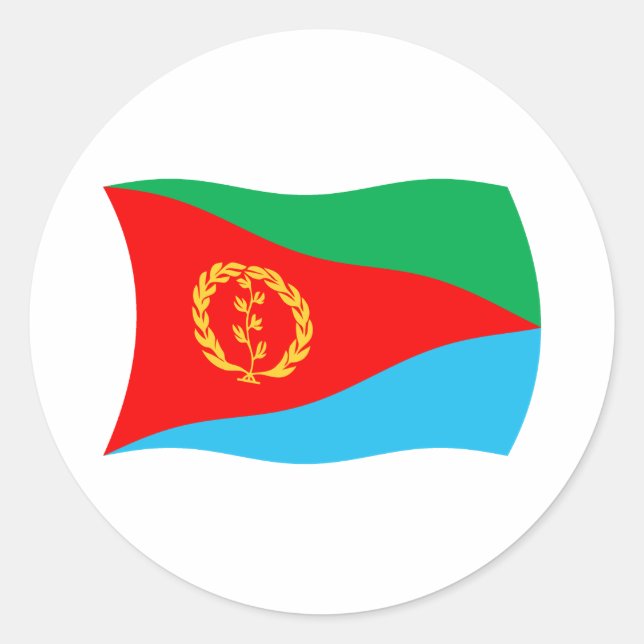 Redonda Pegatina de la bandera de Eritrea (Anverso)