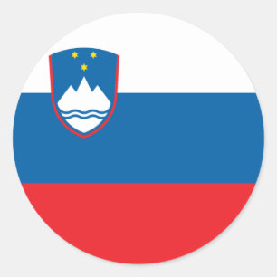 Redonda Pegatina de la bandera de Eslovenia