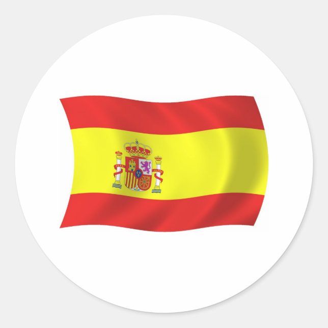 Redonda Pegatina de la bandera de España (Anverso)