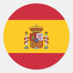 Redonda Pegatina de la bandera de España - Orgullo español
