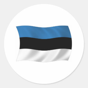 Redonda Pegatina de la bandera de Estonia