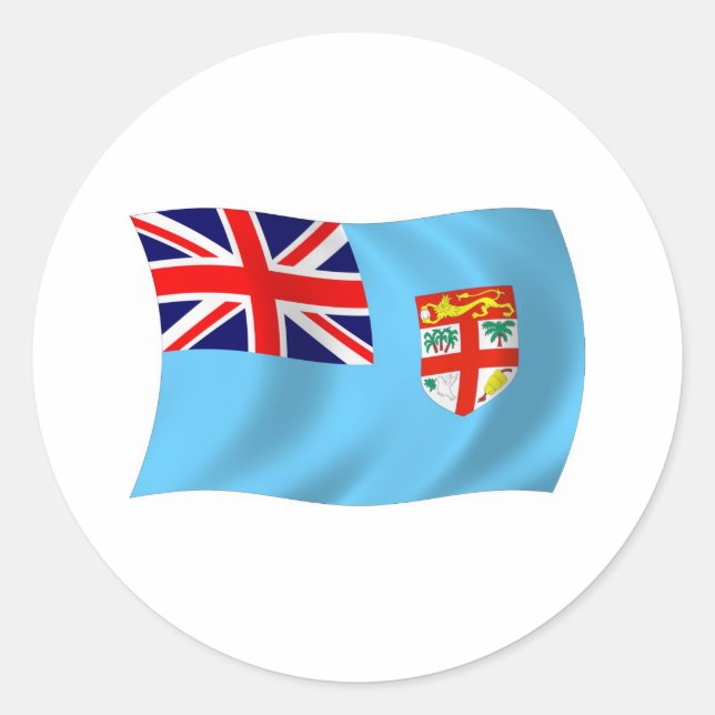Redonda Pegatina de la bandera de Fiyi (Anverso)