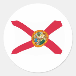 Redonda Pegatina de la bandera de Florida