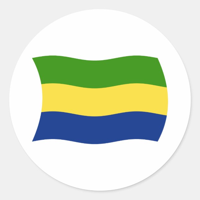 Redonda Pegatina de la bandera de Gabón (Anverso)