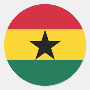 Redonda Pegatina de la bandera de Ghana