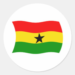 Redonda Pegatina de la bandera de Ghana