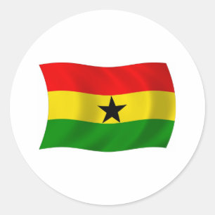 Redonda Pegatina de la bandera de Ghana