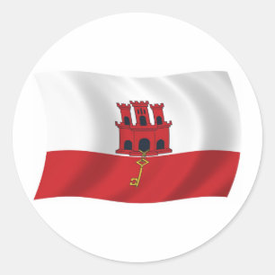 Redonda Pegatina de la bandera de Gibraltar